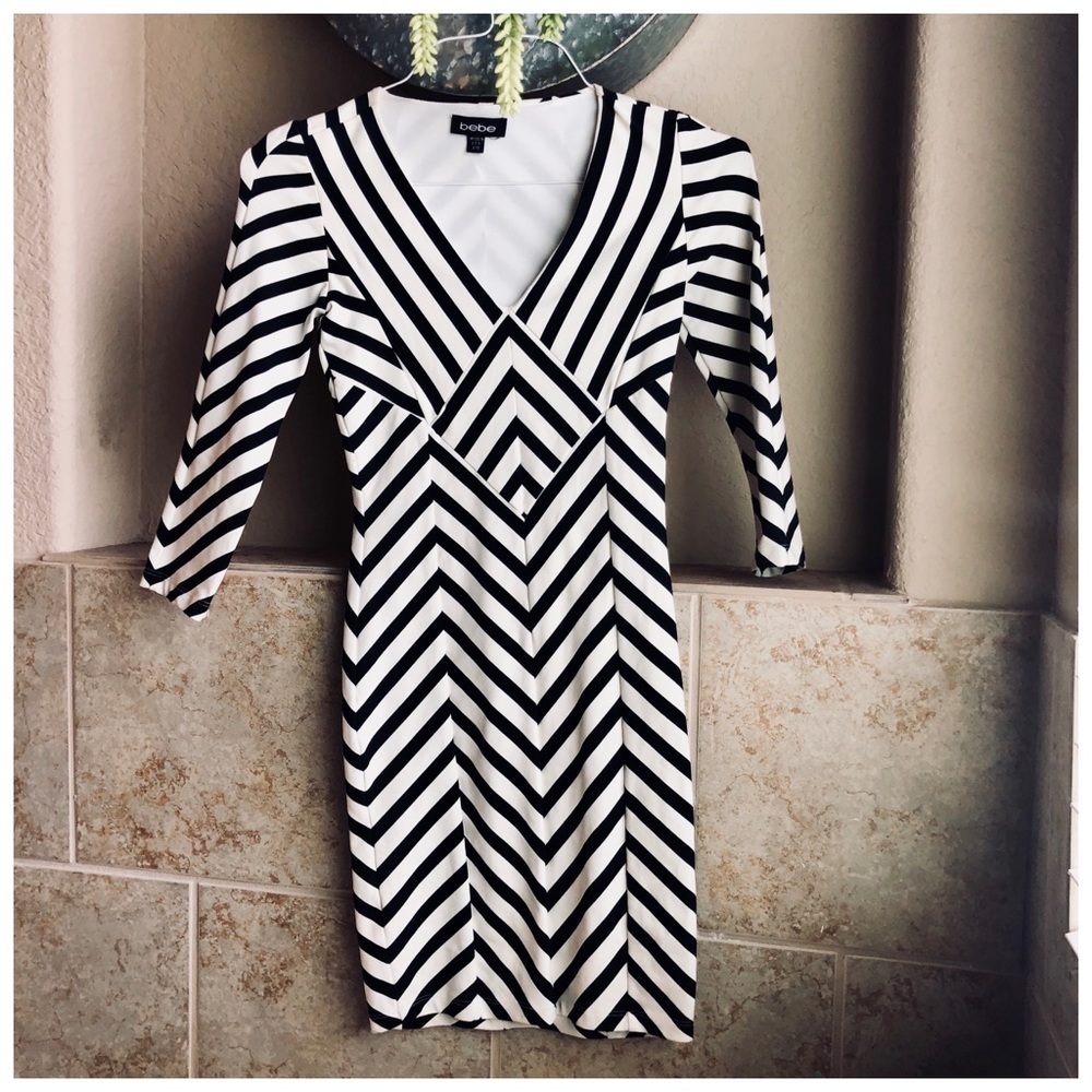 Bebe striped midi dress
